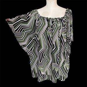 Worthington geometric striped dolman sleeve top 2X